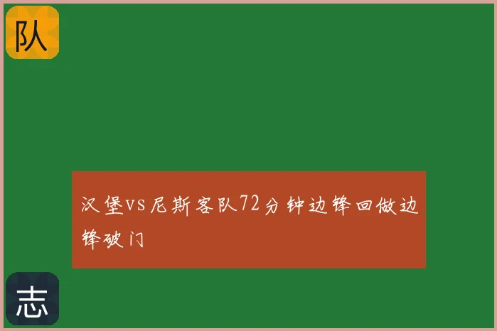 汉堡vs尼斯客队72分钟边锋回做边锋破门